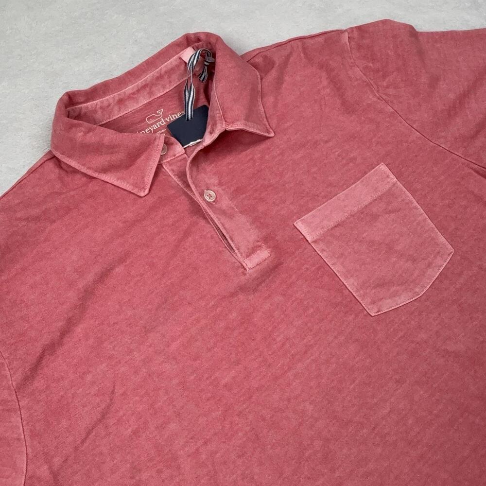 Vineyard Vines Polo Shirt Mens L Pink 100% Cotton Tagless Pocket Collared NEW